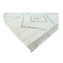 Yemen Wool Ivory Black Rug 80Cmx320Cm