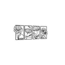 Metal Wall Art 4Pcs Floral Minimalist Line Decor