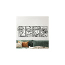Metal Wall Art 4Pcs Floral Minimalist Line Decor