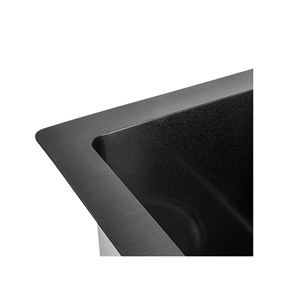 Sink Handmade Single Bowl Sink Mount Grey Black 304 Stainless Steel