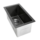 Sink Handmade Single Bowl Sink Mount Grey Black 304 Stainless Steel