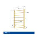 Brushed Electric Heated Towel Rack Square 8 Bars