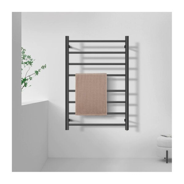 Brushed Electric Heated Towel Rack Square 8 Bars