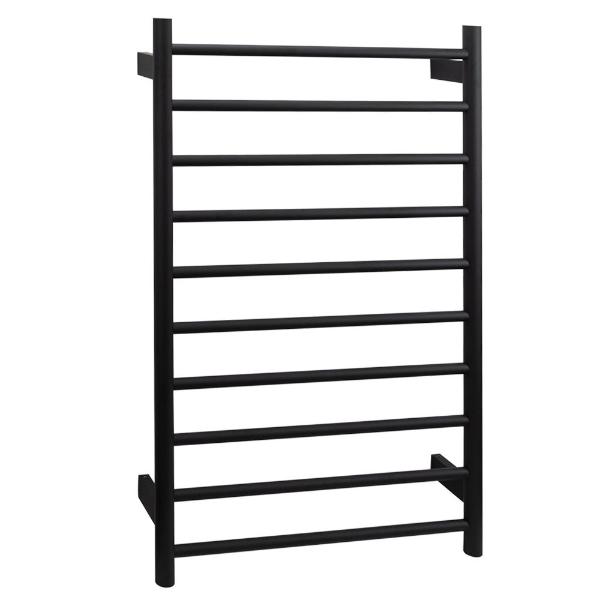 Ezy Fit Heated Towel Rail Round Tube Dual Wired W600Mm X H920Mm Black