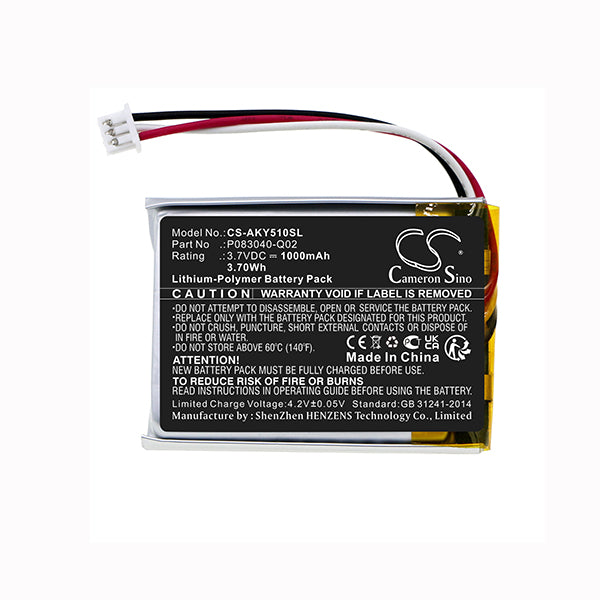 Cameron Sino Cs Aky510Sl 1000Mah Battery For Akg Y50Bt Headset