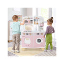 Wooden Kids Pretend Kitchen Playset With Coffee Maker Microwave