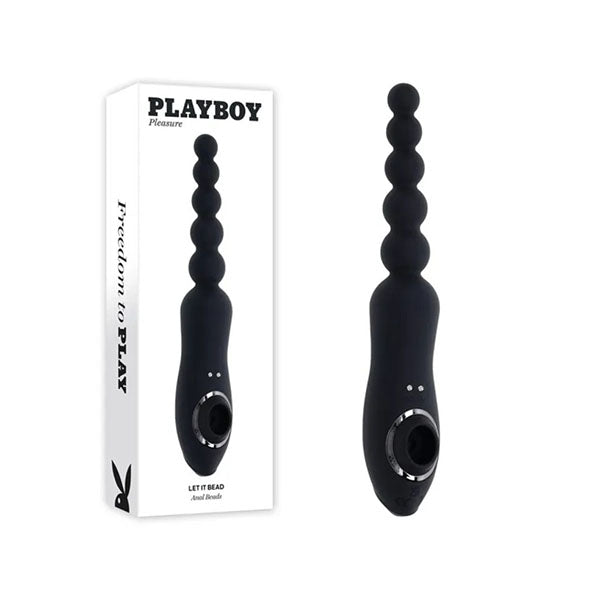 Playboy Pleasure Let It Bead Black Vibrating Anal Beads