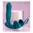 Playboy Pleasure Bring It On Teal Thrusting Anal Plug With Cock Ring