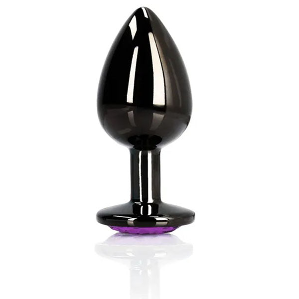 Ouch Heart Gem Gunmetal Large Butt Plug With Heart Gem Base