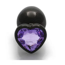 Ouch Heart Gem Gunmetal Large Butt Plug With Heart Gem Base