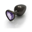 Ouch Heart Gem Gunmetal Large Butt Plug With Heart Gem Base