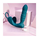 Playboy Pleasure Bring It On Teal Thrusting Anal Plug With Cock Ring