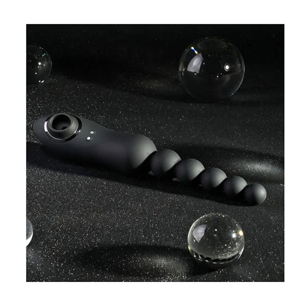 Playboy Pleasure Let It Bead Black Vibrating Anal Beads