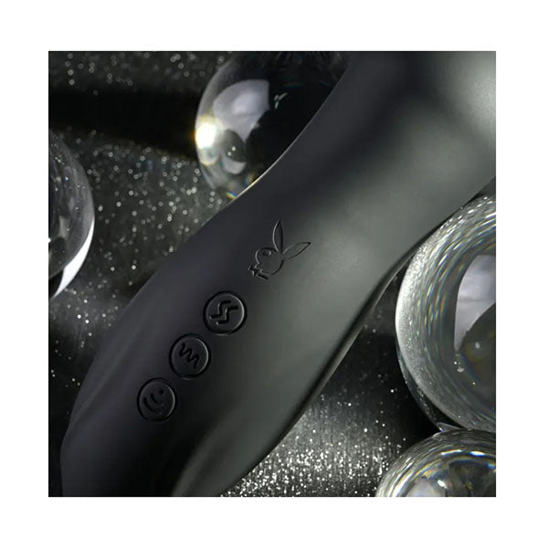 Playboy Pleasure Let It Bead Black Vibrating Anal Beads