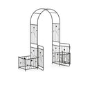 Garden Arbor Metal Arch Trellis Lockable Gate