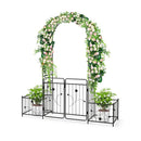 Garden Arbor Metal Arch Trellis Lockable Gate