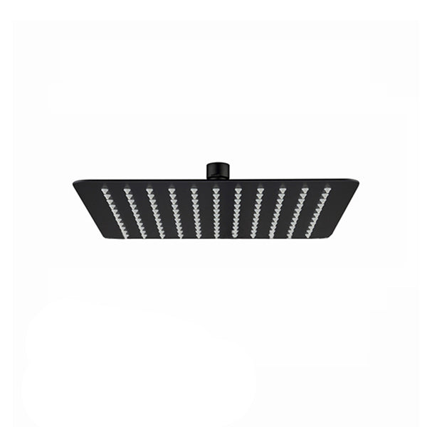 Super Slim Stainless Shower Head Square Black Gooseneck Shower Arm