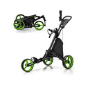 3 Wheel Folding Golf Walking Push Cart With Coated Storage Bag