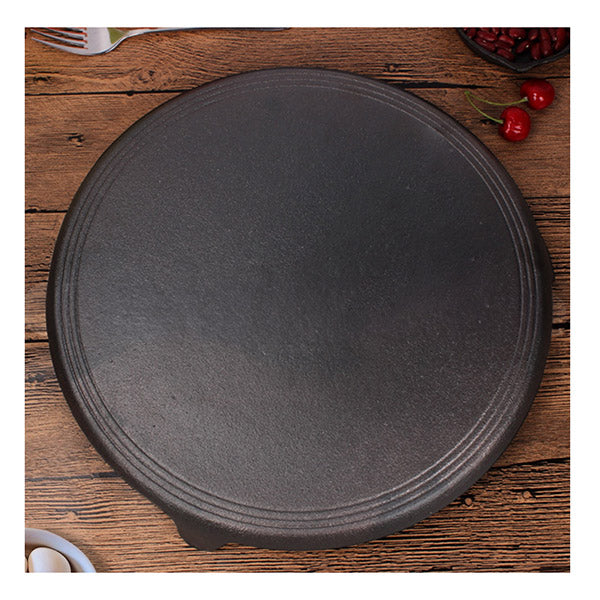 33Cm Reversible Round Cast Iron Crepes Pan Cookie Pizza Bakeware