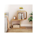 S Shaped Bamboo Bookcase With Open Cubes