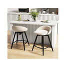 Upholstered Bar Stools Set Of 2 Counter Height Barstools With Footrest