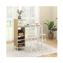 3 Pieces Bar Table And Chair Set With Wine Racks For Dining Room