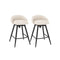 Upholstered Bar Stools Set Of 2 Counter Height Barstools With Footrest