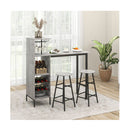 3 Pieces Bar Table And Chair Set With Wine Racks For Dining Room