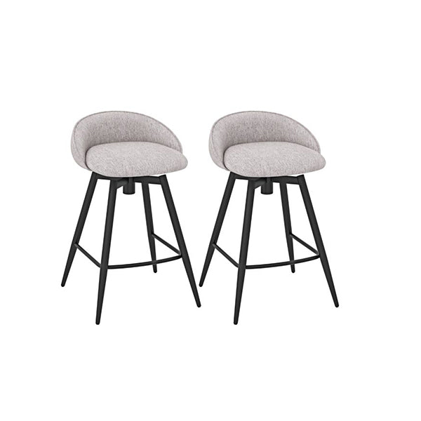 Upholstered Bar Stools Set Of 2 Counter Height Barstools With Footrest