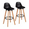 2Pcs Pu Leather Bar Stools With Round Metal Footrest