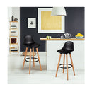 2Pcs Pu Leather Bar Stools With Round Metal Footrest
