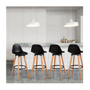 2Pcs Pu Leather Bar Stools With Round Metal Footrest