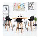 2Pcs Pu Leather Bar Stools With Round Metal Footrest