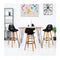 2Pcs Pu Leather Bar Stools With Round Metal Footrest