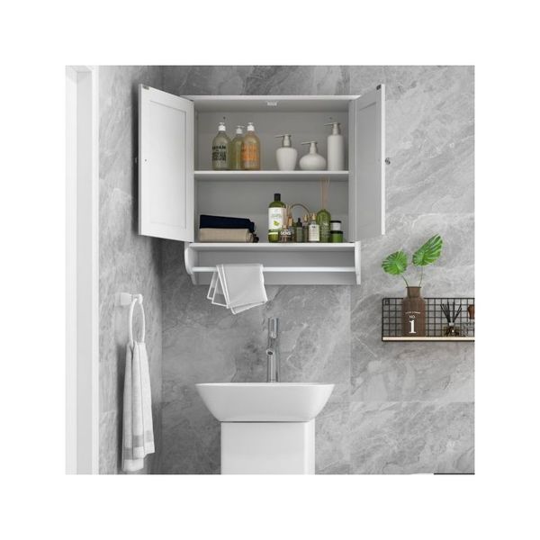 Bathroom Wall Cabinet With 2 Doors And Adjustable Shelf