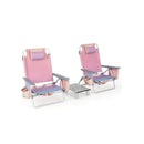 2 Pack Backpack Beach Chair 5 Outdoor Reclining Chairs With Pillow