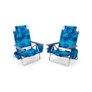 2 Pack Folding Backpack 5 Position Beach Chair With Pillow