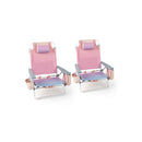 2 Pack Backpack Beach Chair 5 Outdoor Reclining Chairs With Pillow