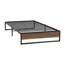 Metal Bed Mattress Base Platform Wooden Black Foundation