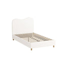 Bed Frame White Boucle Cloud Shape