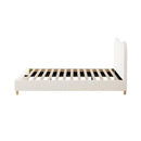 Bed Frame White Boucle Cloud Shape