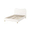 Bed Frame White Boucle Cloud Shape