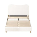 Bed Frame White Boucle Cloud Shape