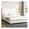 Bed Frame White Boucle Cloud Shape