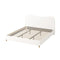 Bed Frame White Boucle Cloud Shape