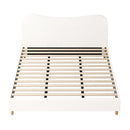 Bed Frame White Boucle Cloud Shape