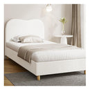 Bed Frame White Boucle Cloud Shape