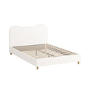 Bed Frame White Boucle Cloud Shape