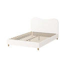 Bed Frame White Boucle Cloud Shape