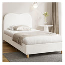 Bed Frame White Boucle Cloud Shape